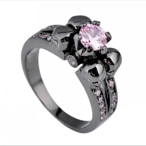 Jewelry - Pink Gothic Goth Gem Skull Ring